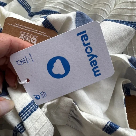 Mayoral summer  blue and white striped halter style size 10 nwt - Picture 11 of 11